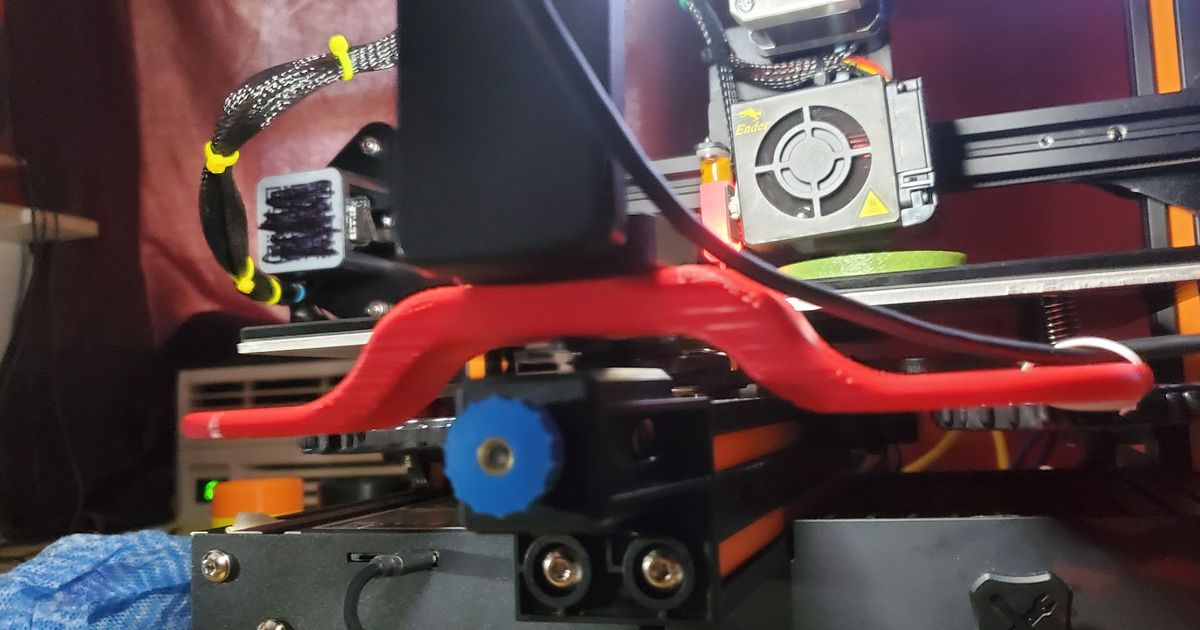 Ender 3 Bed handle with recessed hole for camera e3v2 by Ryan Gralinski