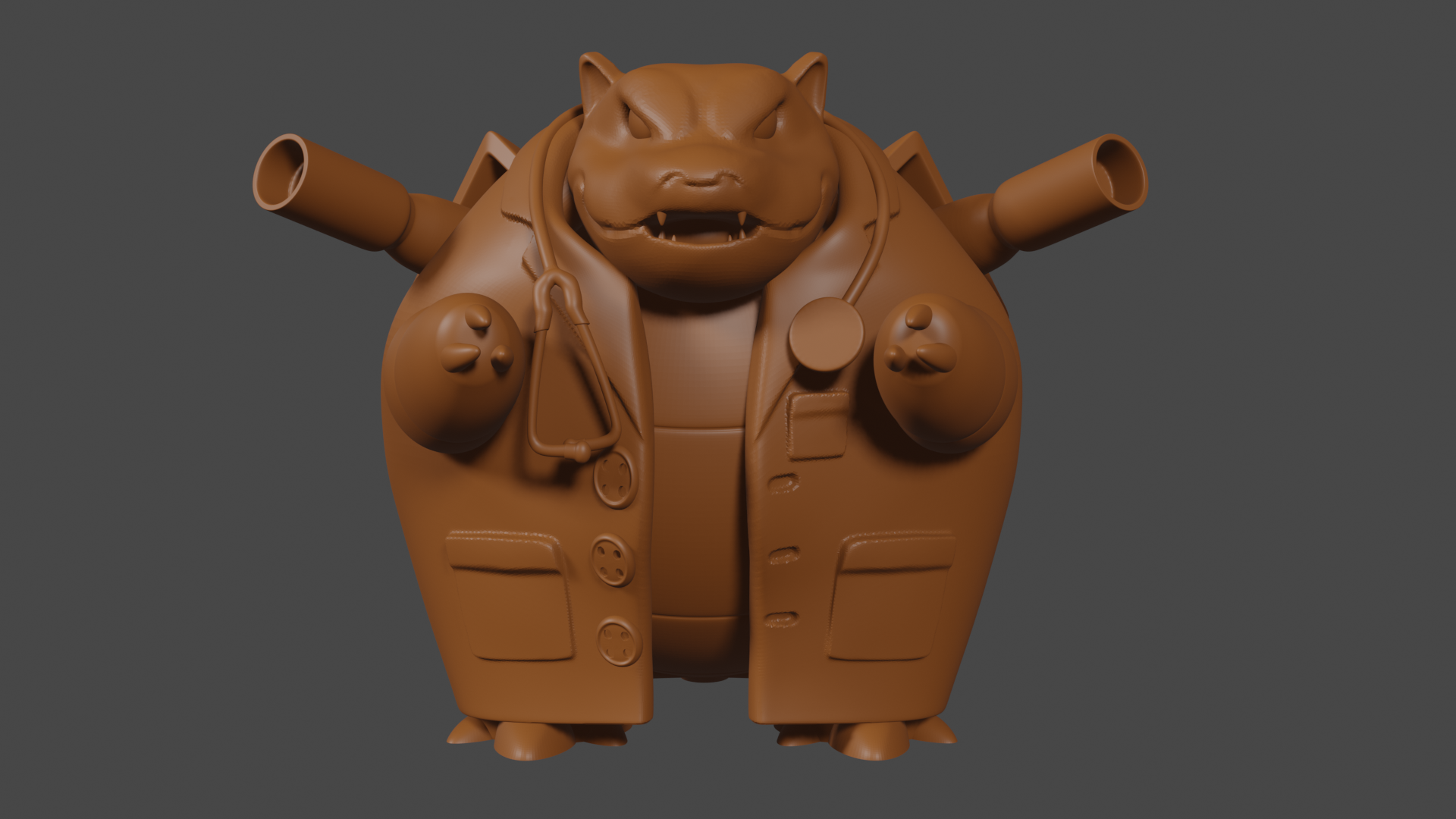 Pokemon inspired, Doctor Blastoise, Tabletop DnD miniature