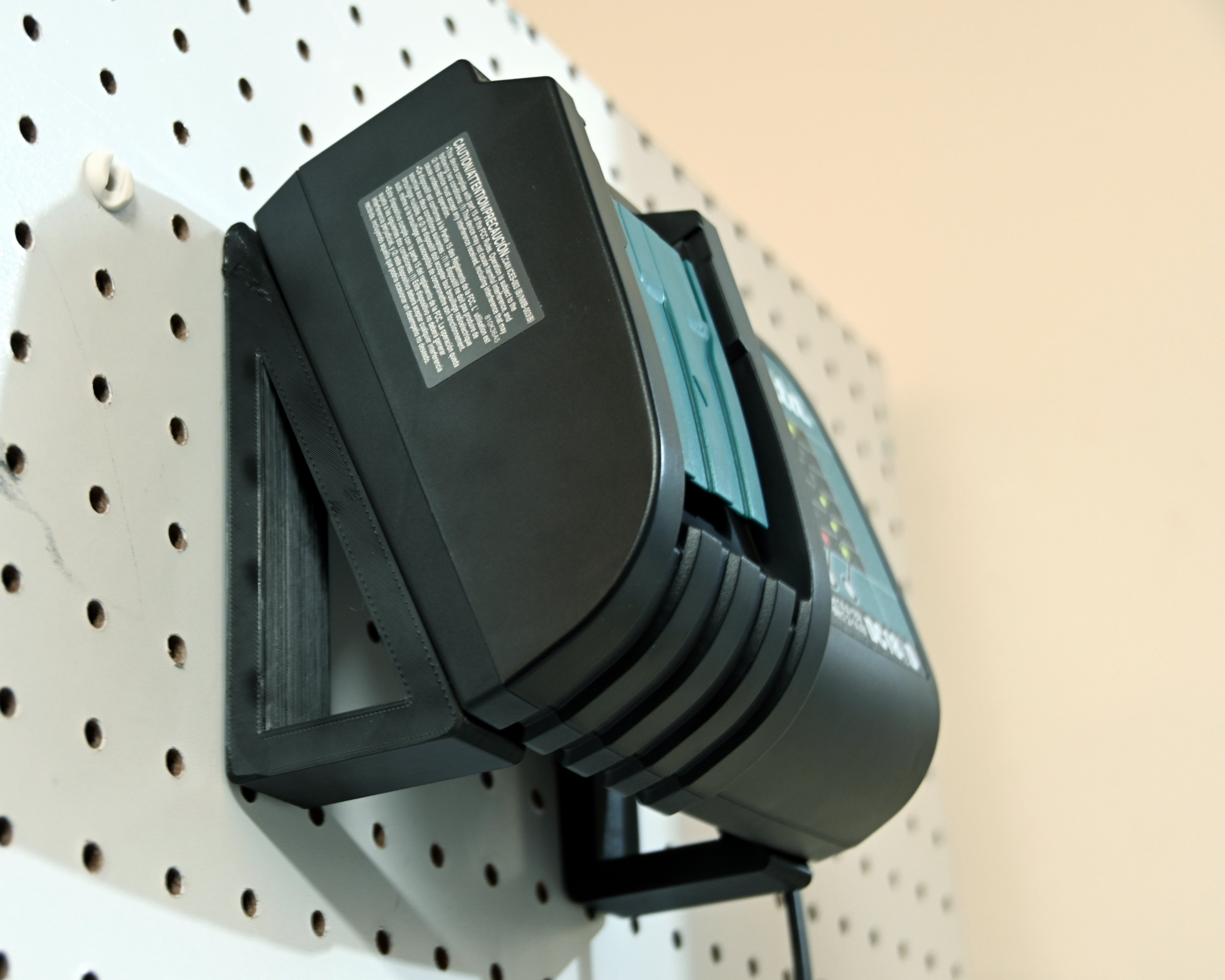 Makita Battery Charger DC18SD Mount - Pegboard and Wall 3D model thumbnail