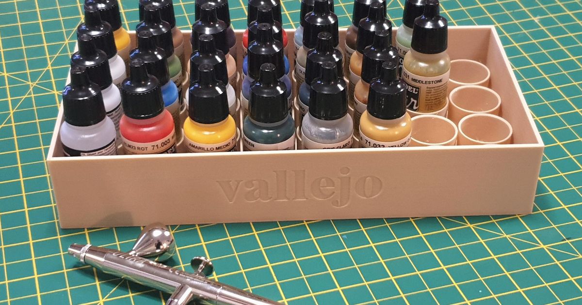 Vallejo paint bottle storage Tray by Tantalus Download free STL model