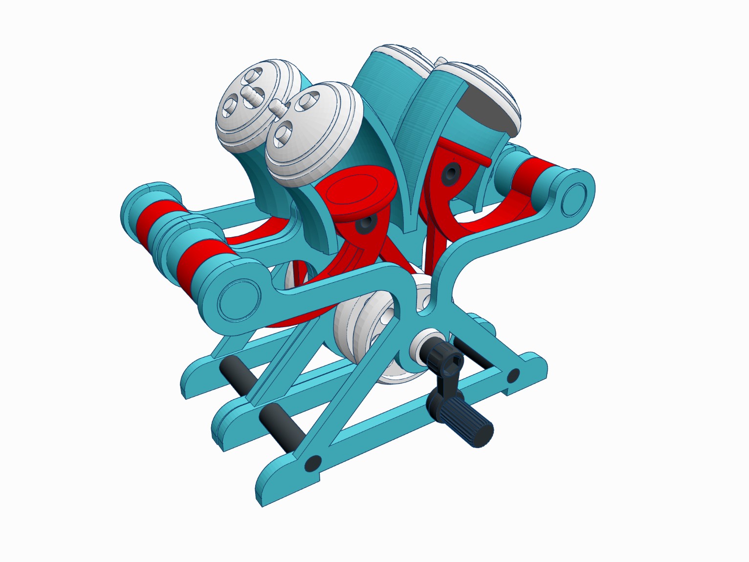 Miniatura 5 do modelo 3D V2-V4 Taurozzi Pendulum Engine