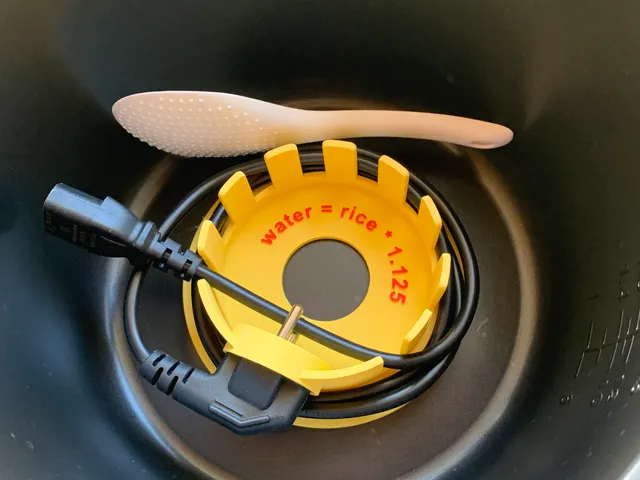 Rice Cooker cheat sheet & plug storage protector V2