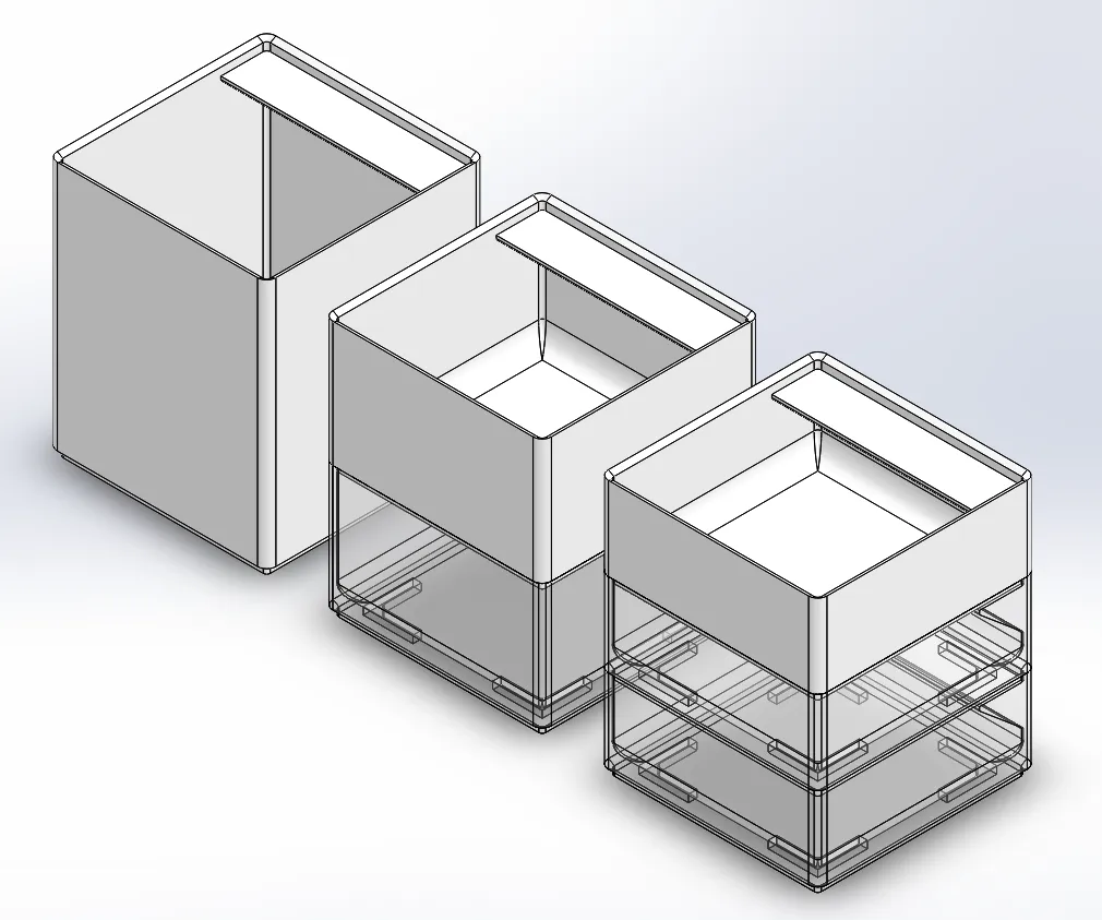 Acrylic Box Plastic Square Cube Small Plastic Storage Box With Lid 3boxes -  Print Sandhai