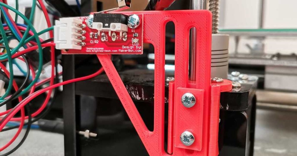 A6 adjustable Z endstop for Makerbot endstop (remix) by Jonas