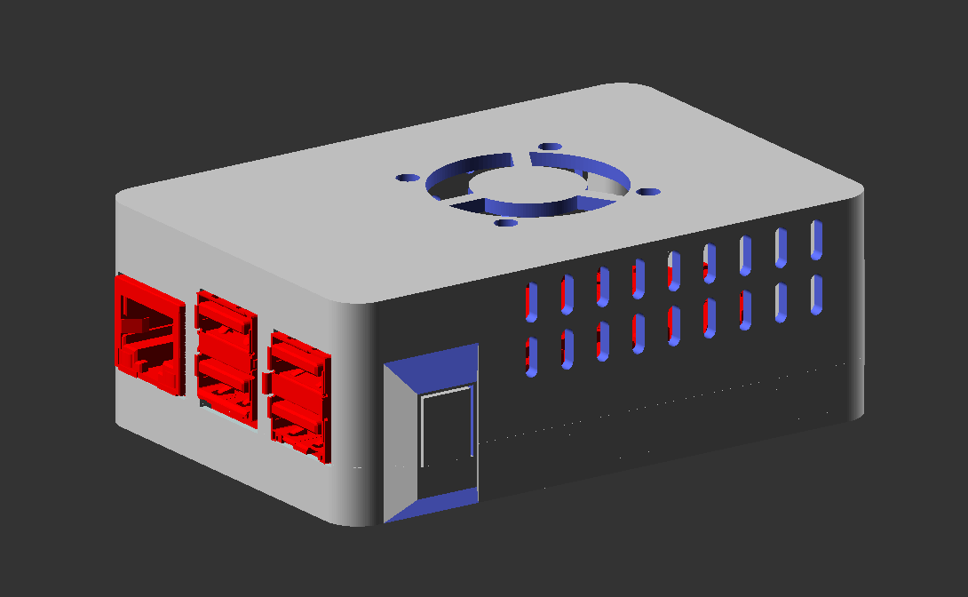 Raspberry Pi 5 case with 30mm fan.