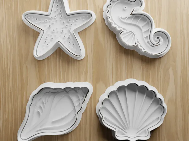 Ocean Cookie Cutter STL Bundle | Starfish Seahorse Seashell Set | Instant Download