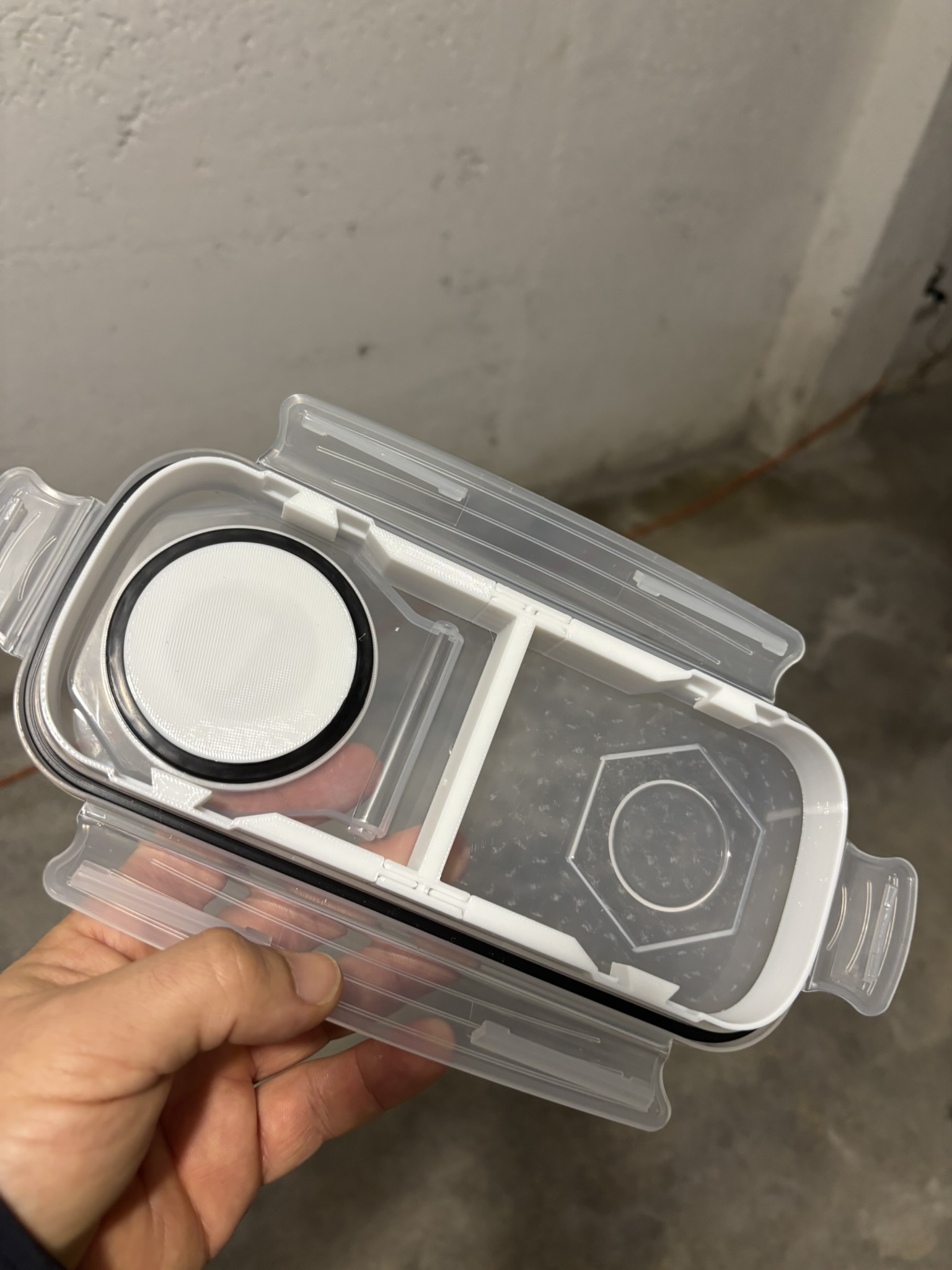 Split base for The Ultimate Cereal Container Filament Drybox