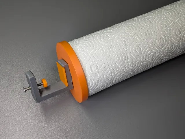 C-Clamp Paper Towel Holder - Stand - Ultra Sturdy - Max. Clamping Thickness 40mm