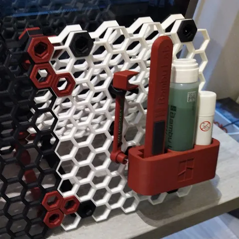 BambuLab Liquid Glue & Scraper Holder for Honeycomb Storage Wall