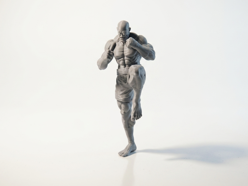Ripped Fighter Figurine Female Action 3D Printable