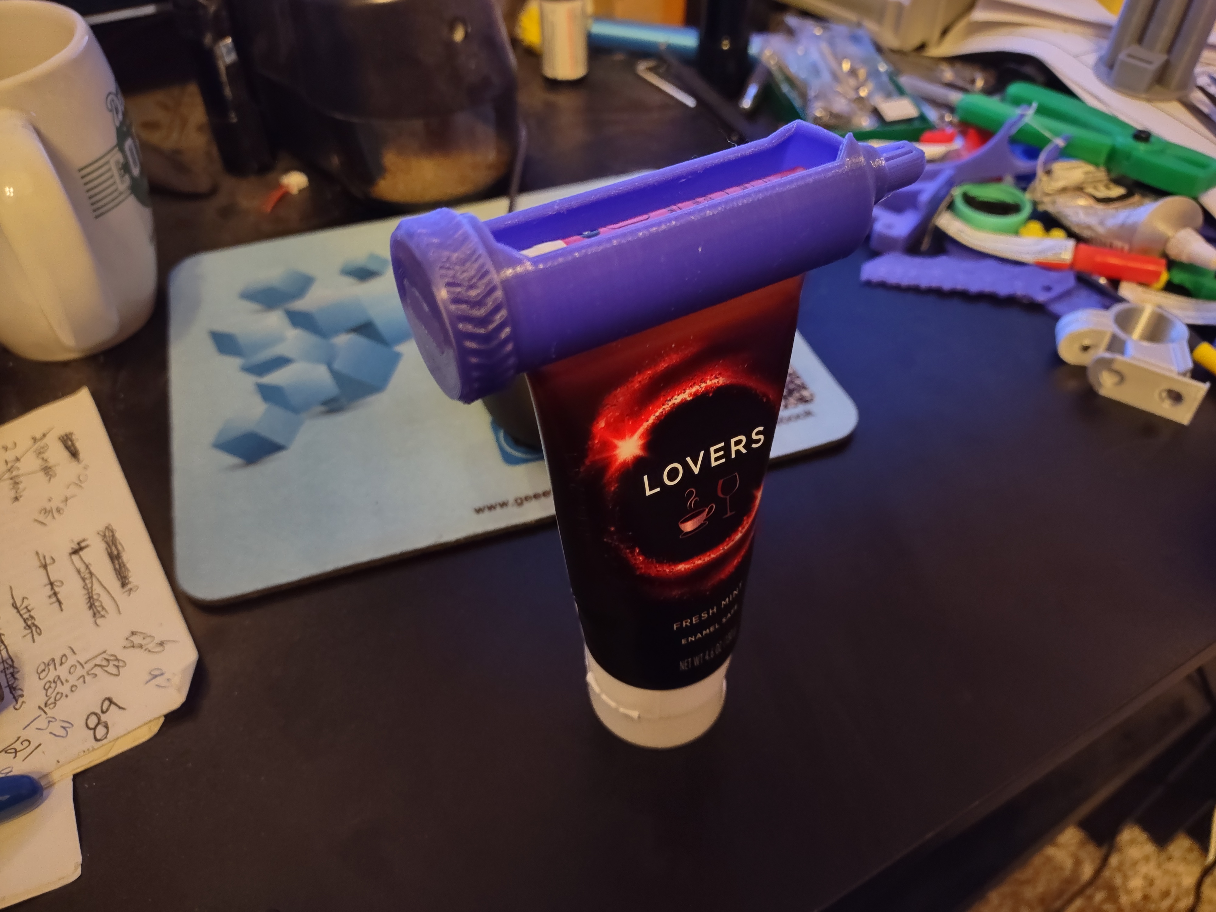 Ratchet Toothpaste Tube Squeezer remixed for U.S. Colgate Optic White 4.6oz plastic tubes