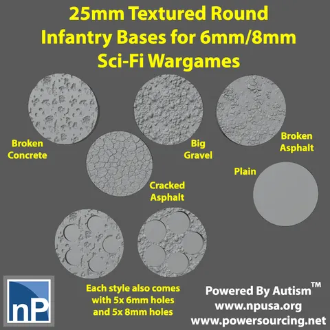 6mm/8mm Infantry Bases