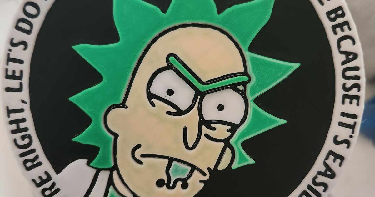 Rick Sanchez Dumbest Way Possible Sign 4 colors for Bambu Lab by v3ry