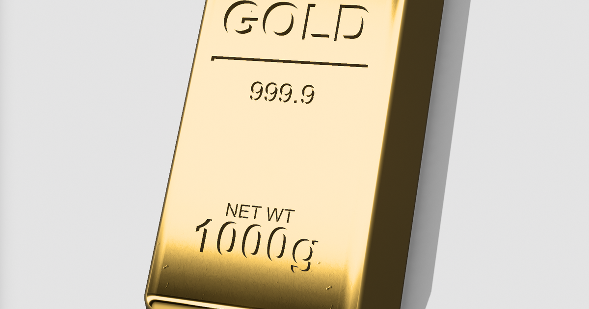 Gold Bar (Real Size) by cagriahiskali Download free STL model