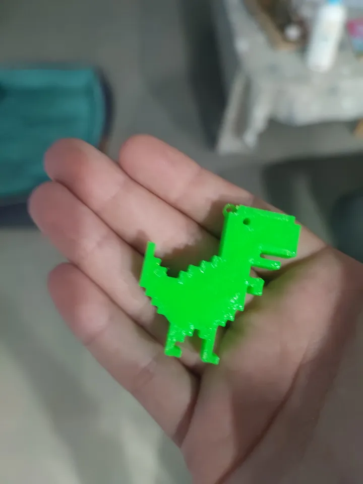 Chrome Dino Keychain