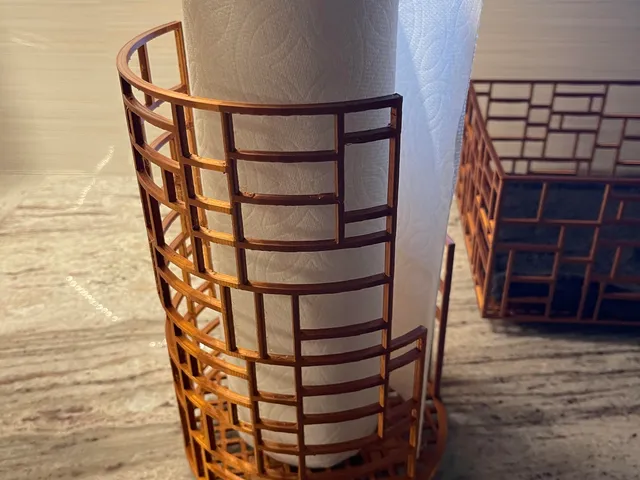 Art deco inspired countertop paper towel holder