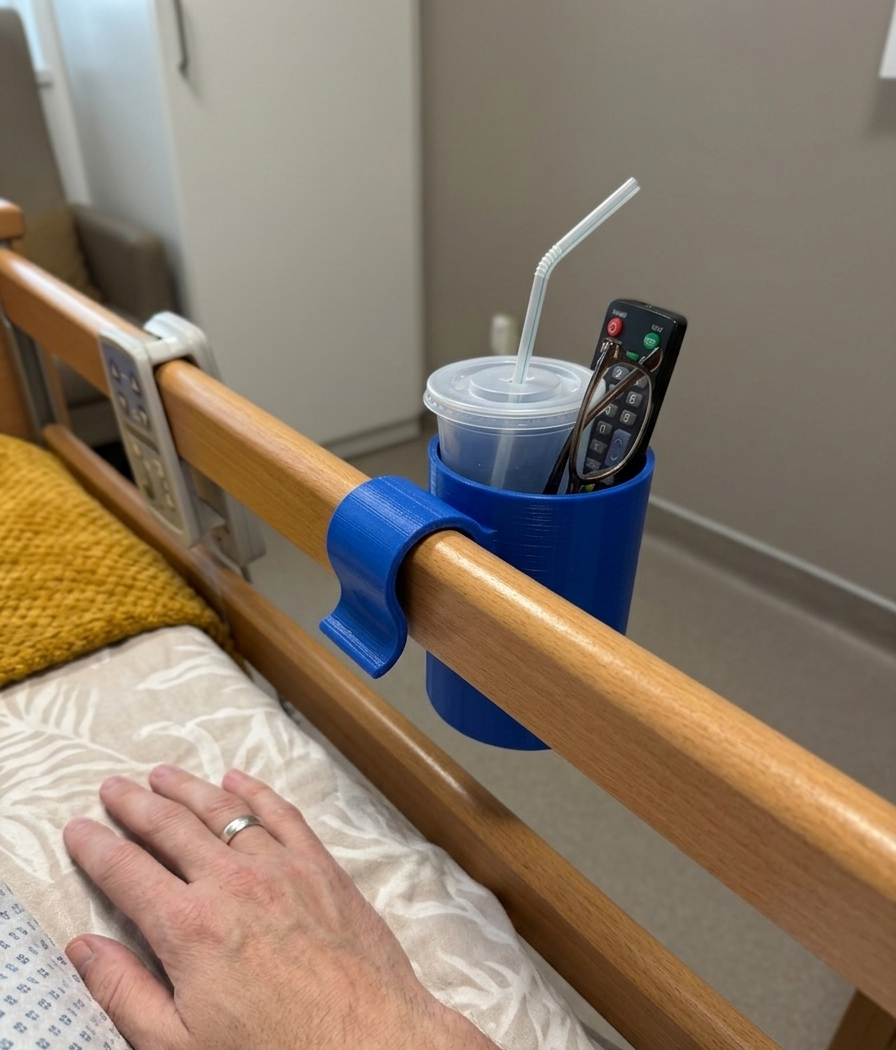 Bottle holder for medical bed 3D model