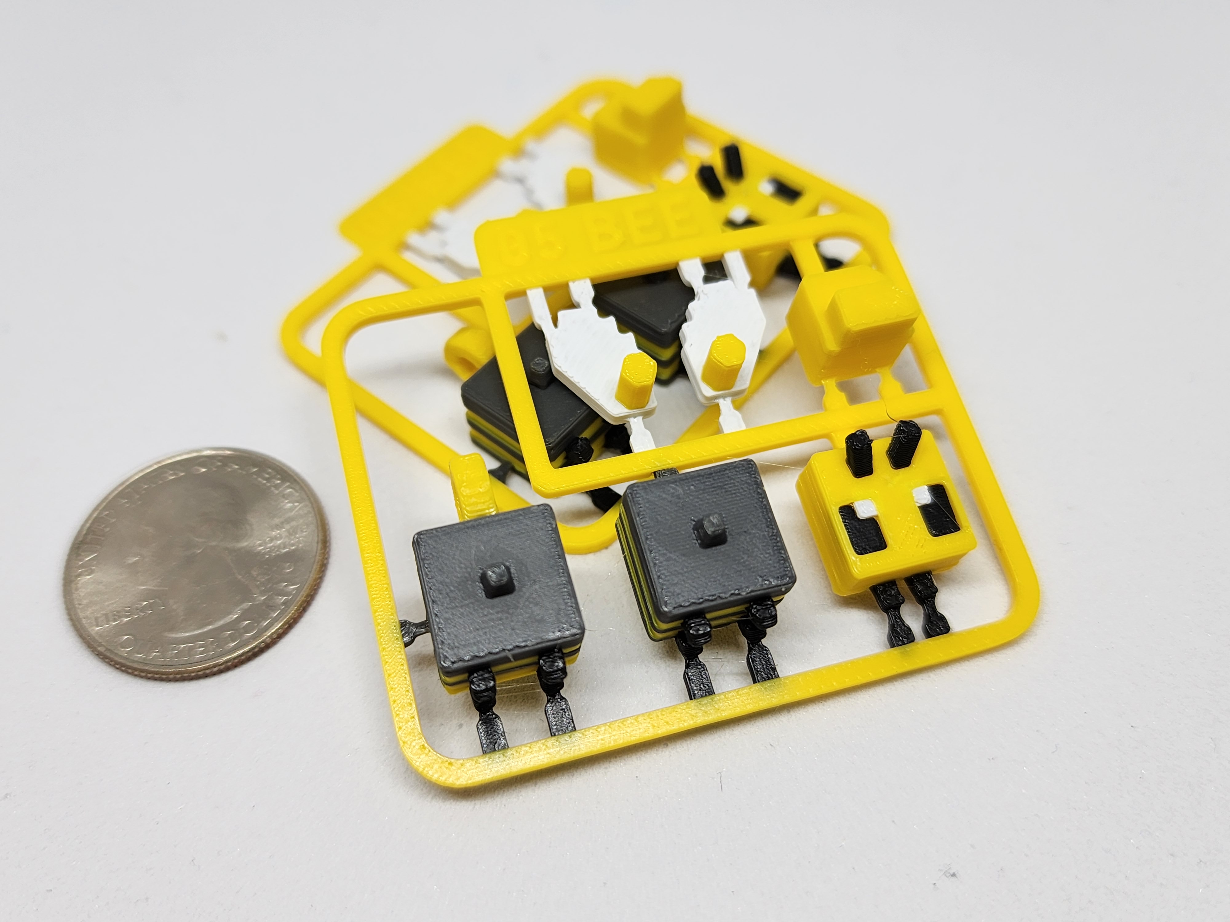 Minecraft-inspired Bee Mini Figure Kit Card  Keychain By Chiz 