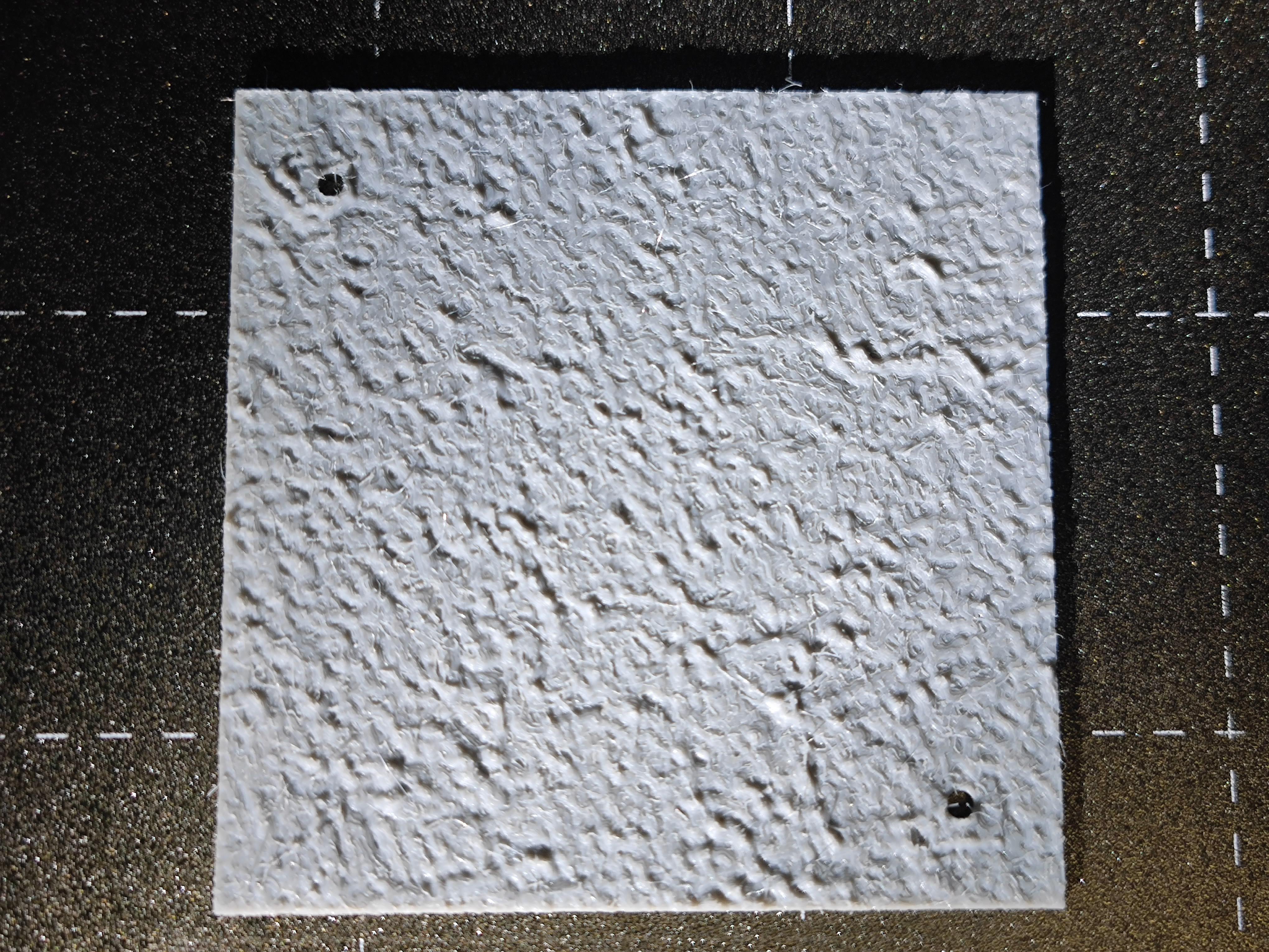textured lid for flush mounted (electrical junction) box 15x15cm, diagonal screw holes