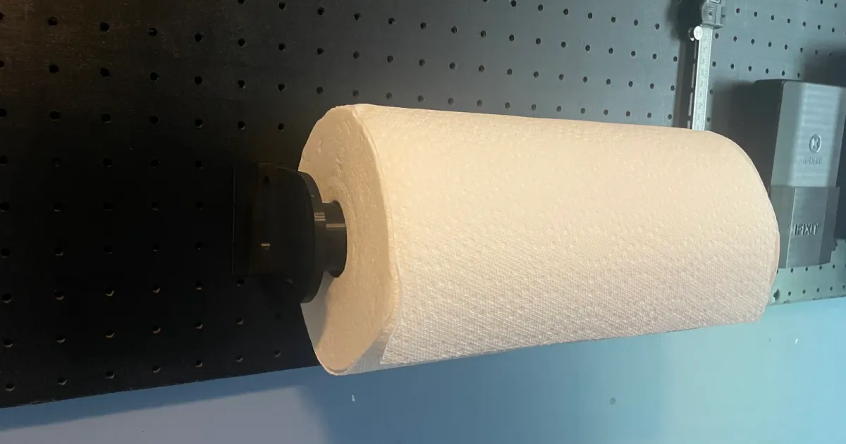Pegboard Paper Towel Holder V2 by thecharliewahl Download free STL