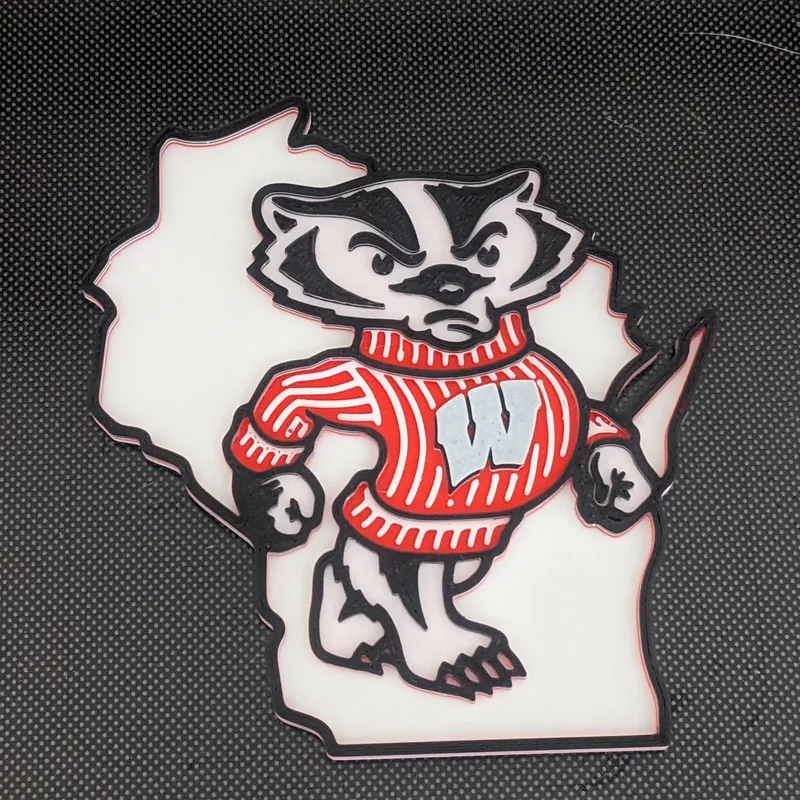 Bucky Badger Logo UW Wisconsin Madison Coaster by Equinox21