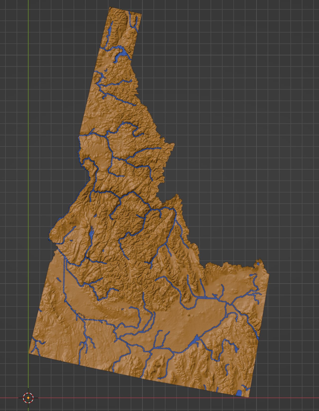 Idaho USA ID Topographic Map With Hydrographic Features By Ansonl   Id Top 