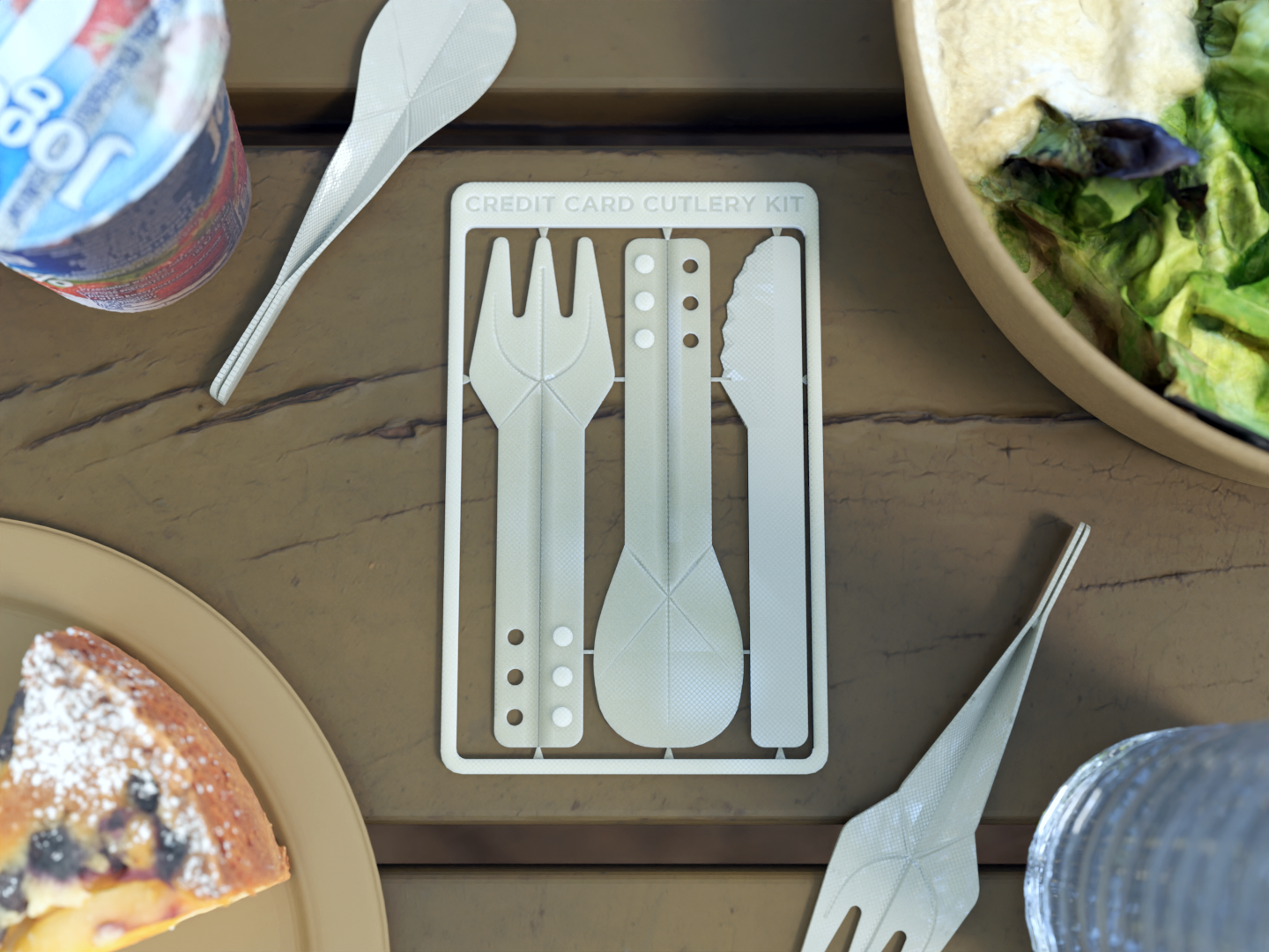 Credit Card Cutlery Kit 3D model thumbnail