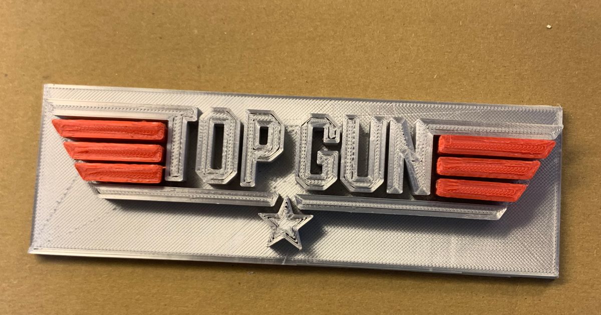 Top Gun Logo 2 color printing by jet_maker Download free STL model