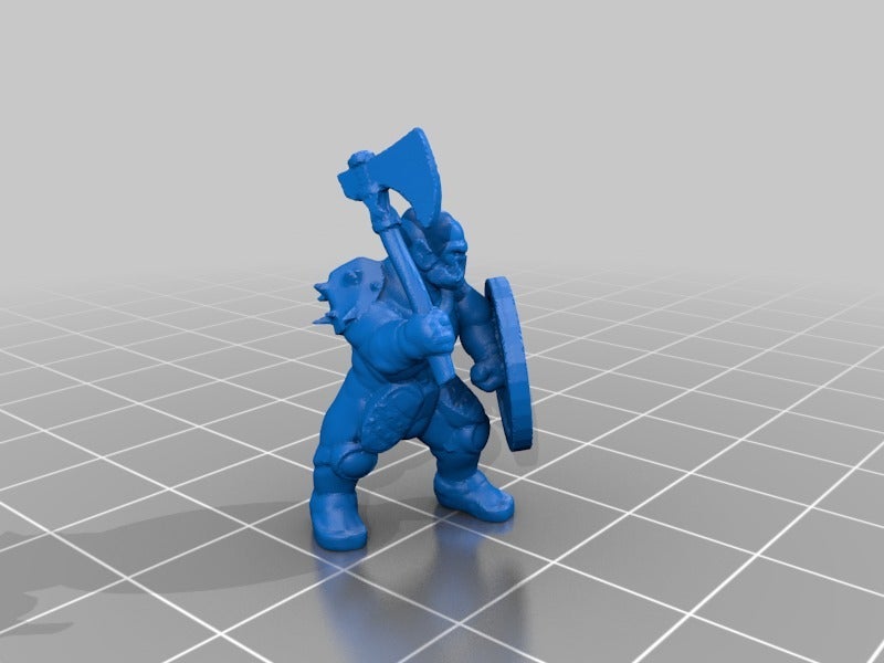 18mm orcs for D&amp;D in dynamic pose with weapon and shield by Udo's 3D ...