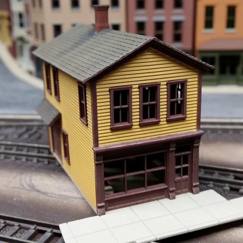 N scale train buildings shop