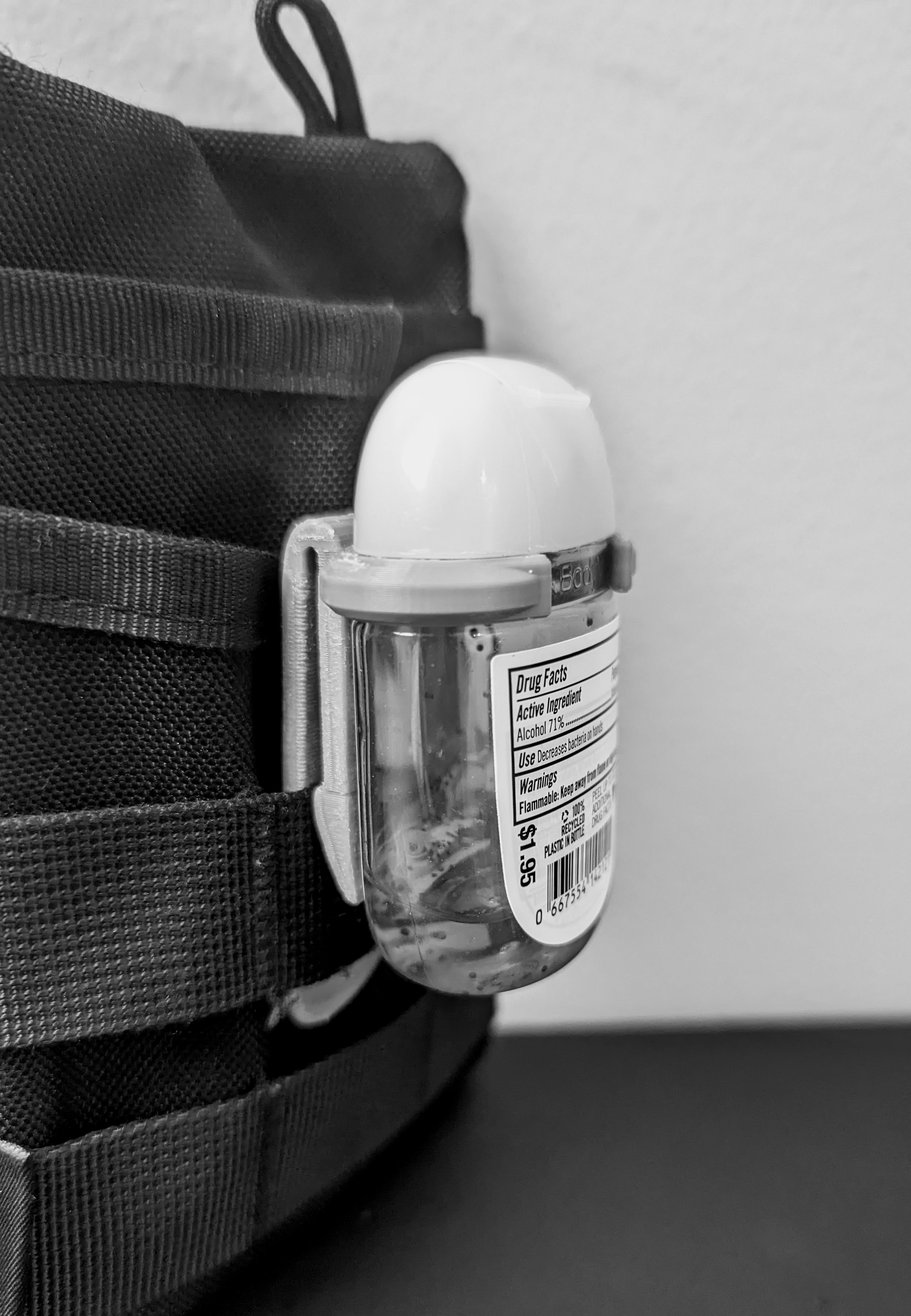 S.A.F.E. Clip: Sanitizer Accessory for Fast Engagement with MOLLE Clip 3D model thumbnail