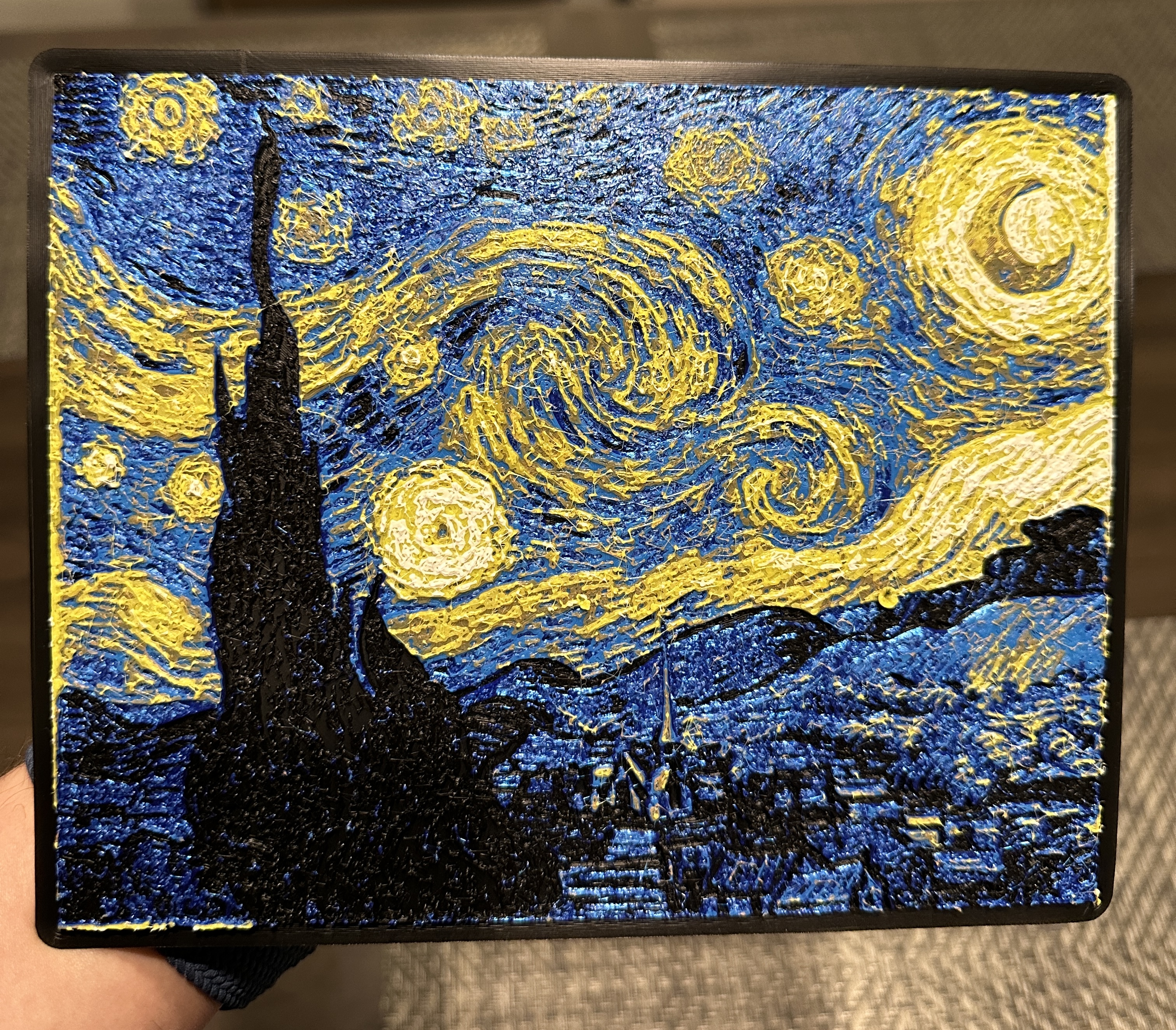 The Starry Night - HueForge 3D model thumbnail