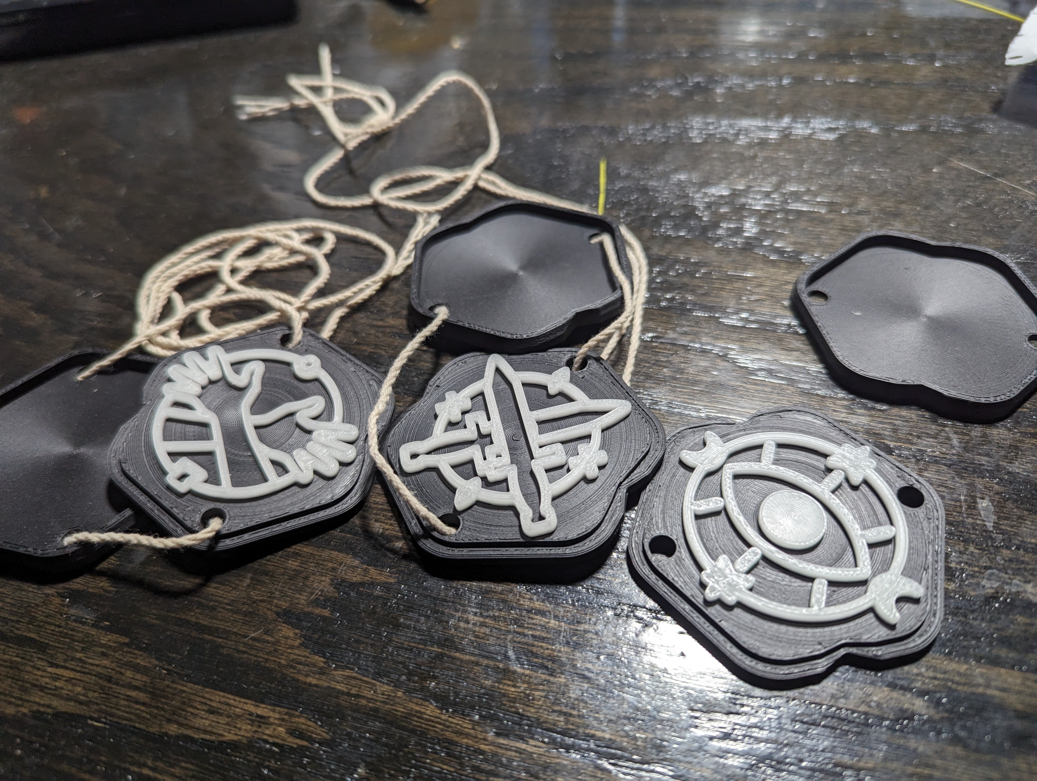 Murder in the Dark (GLOW IN THE DARK!) Game Token Pendants