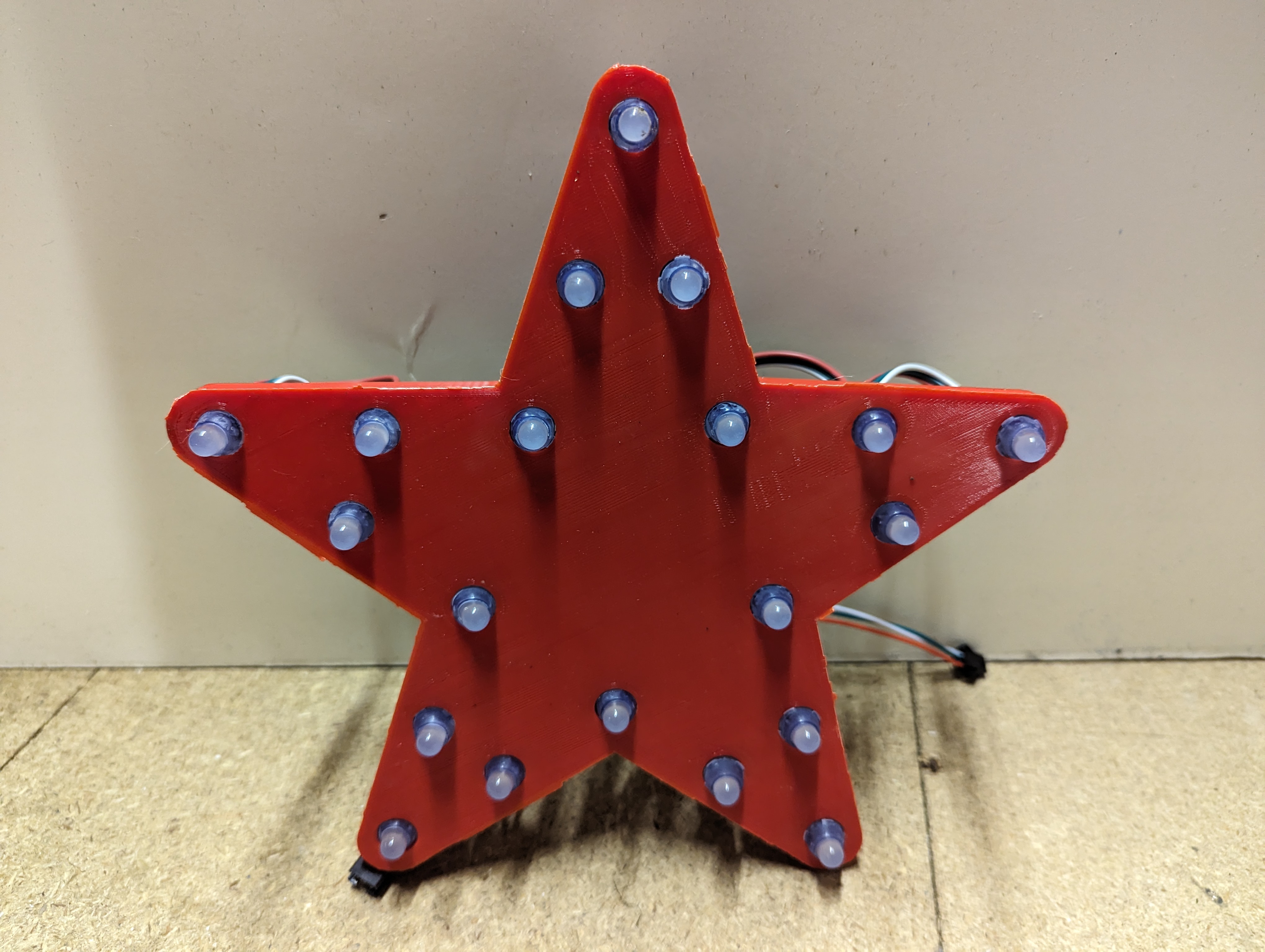 20 point star led pixel holder