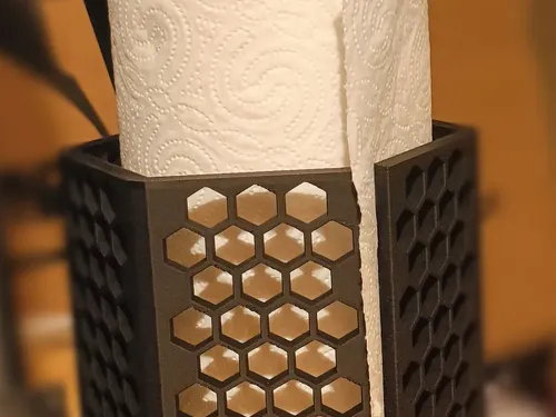 Hexagon Paper Towel Holder (with hexagon shield)