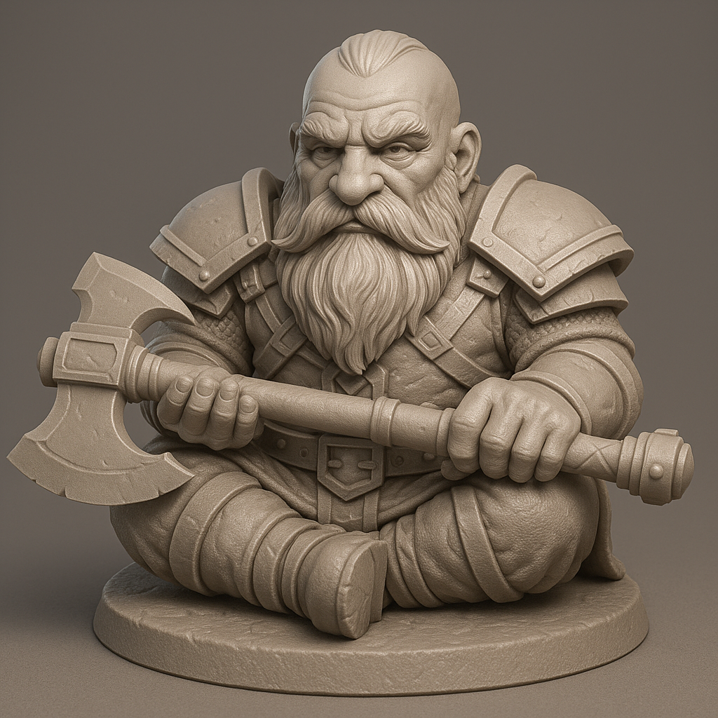 Meditating Dwarf Warrior