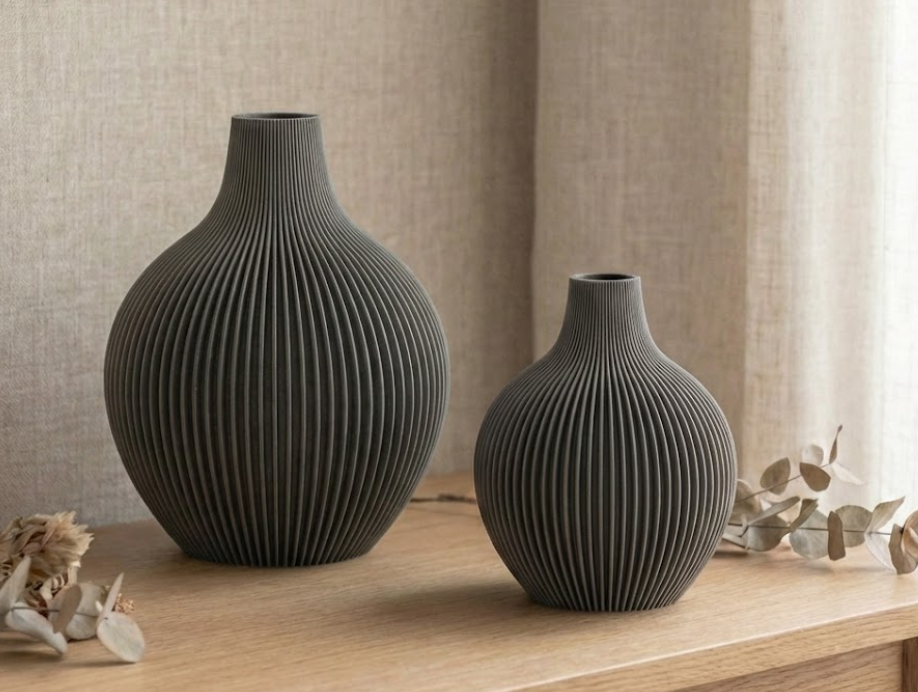 Miniatura 2 do modelo 3D Ribbed Zen Vase - Minimalist Japandi Decor