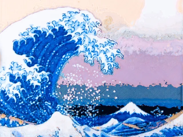 The Great Wave off Kanagawa - Filament Painting
