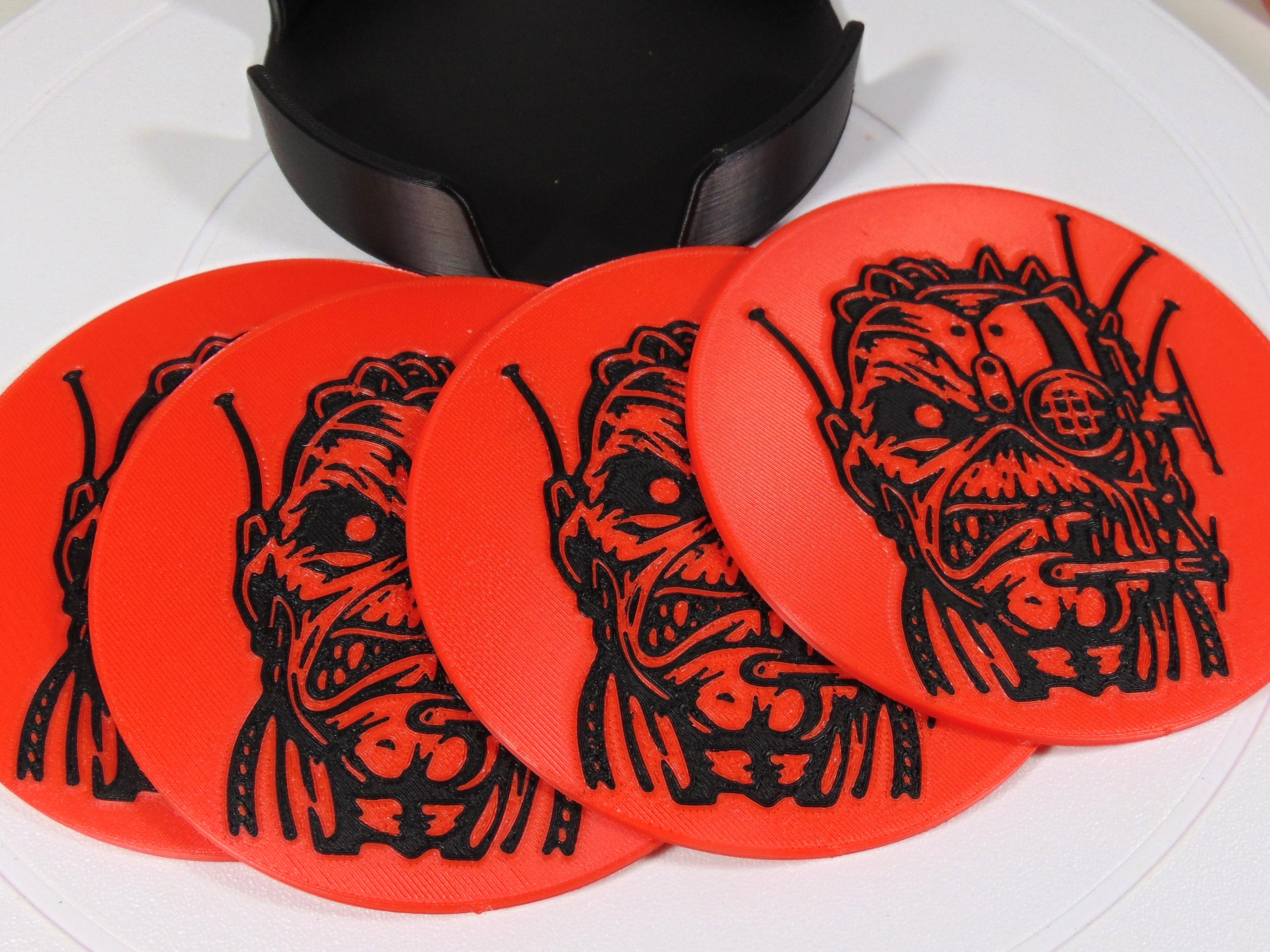 Iron Maiden Eddie Coaster Set Somewhere In Time Album Tribute 100mm