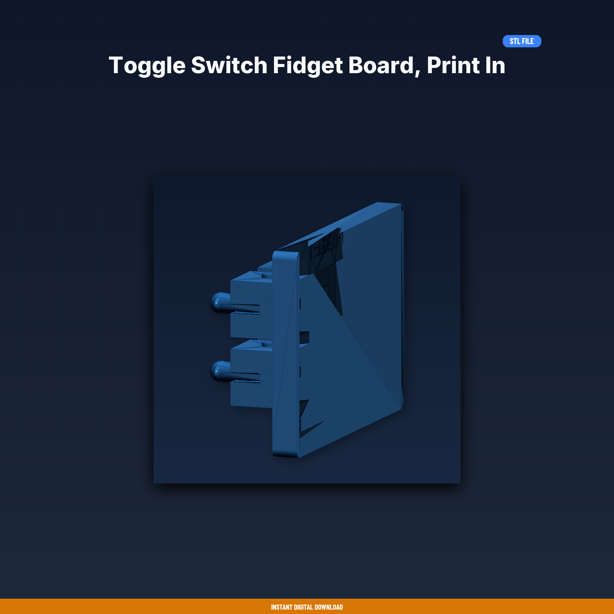 Toggle Switch Fidget Board, Print in Place, 6 Rocking Switches, - 3D Printable STL File