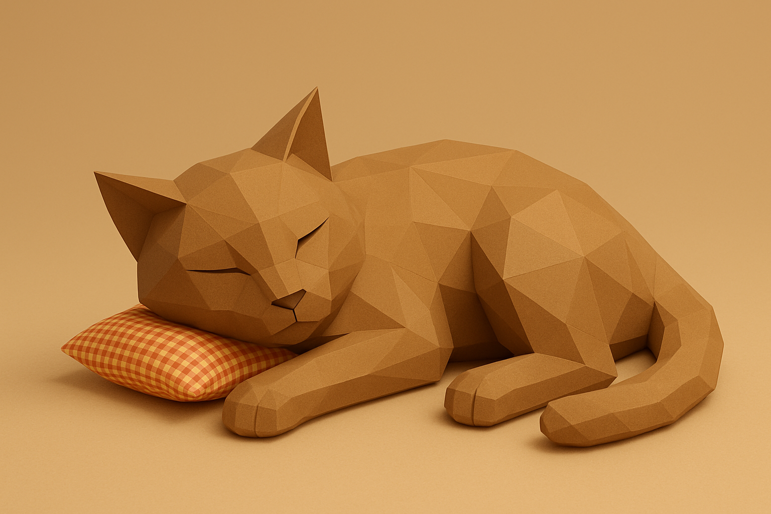 Sleeping low-poly Cat