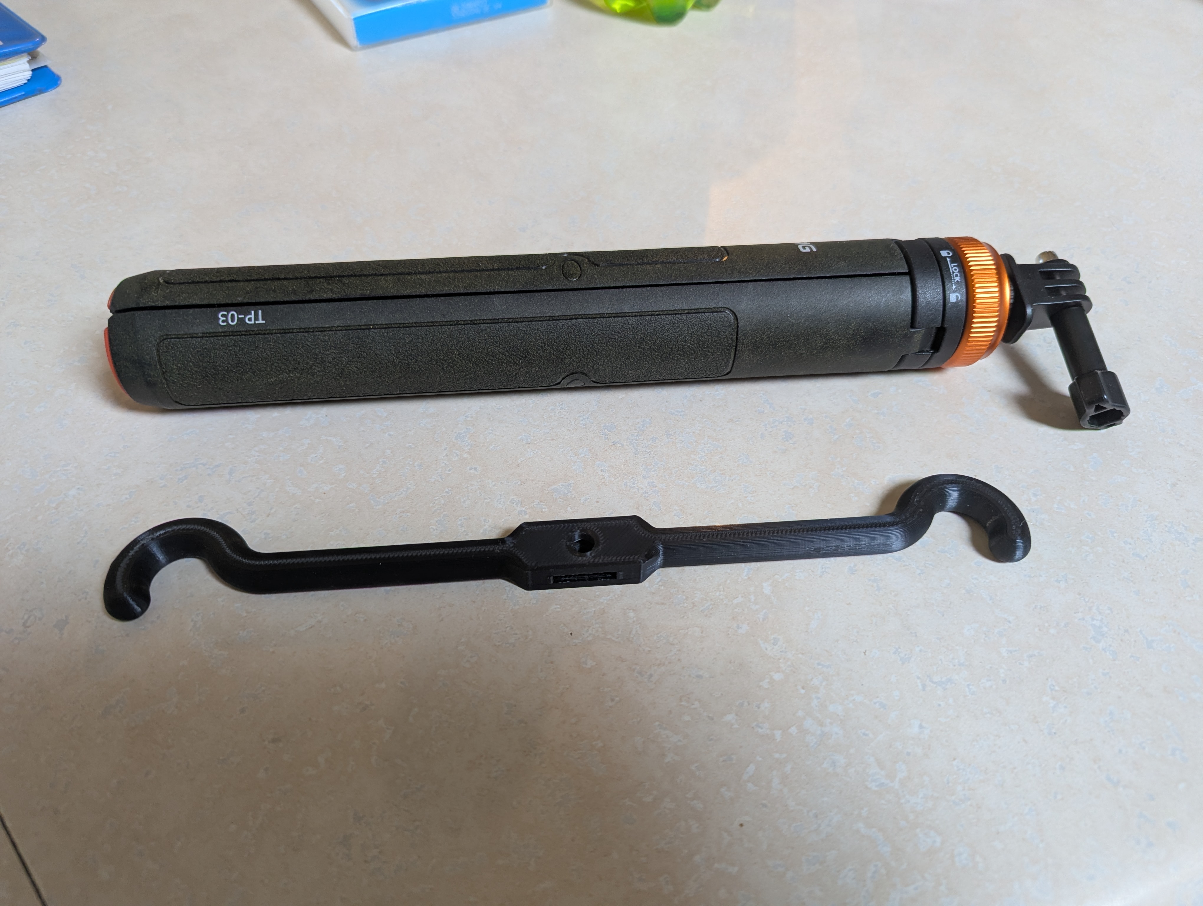 Travel G-tube or IV Bag Hook for GoPro Mount