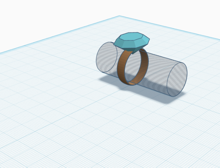 ring with diamond 3D model