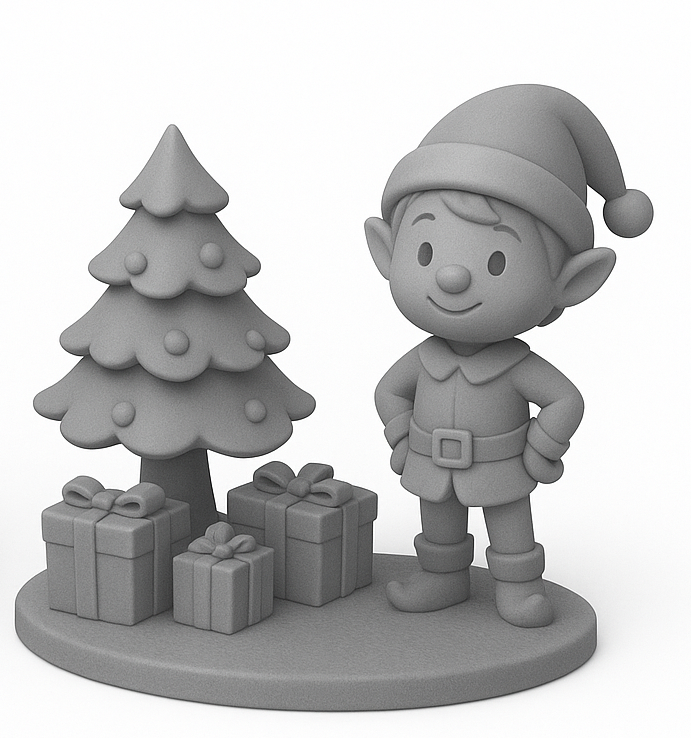 Elf at the xmas tree