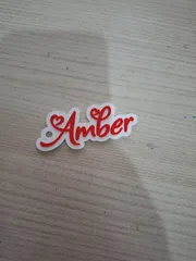 Keychain whit name Amber - Love stile - Name Tag