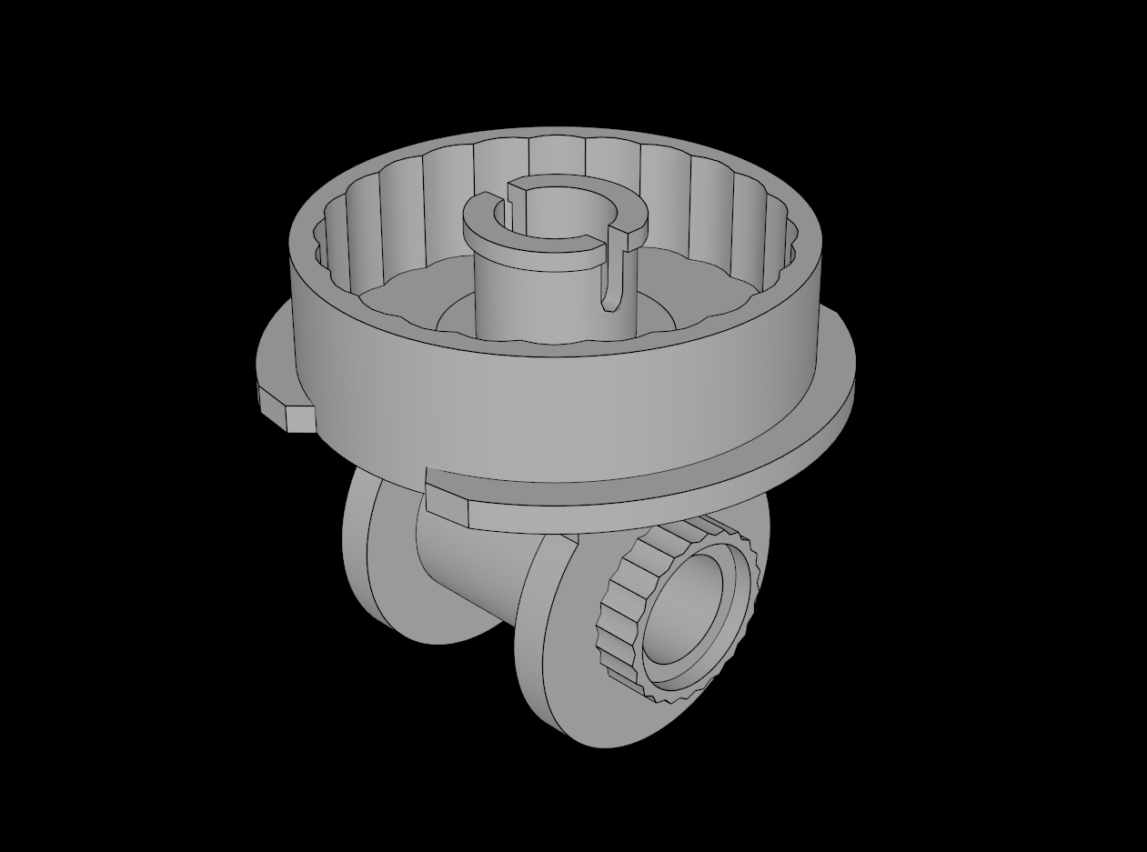 Lego Compatible (79505.dat) Technic Rotation Joint Disk with Pin and  2 Perpendicular Click Rotation Ring Sockets