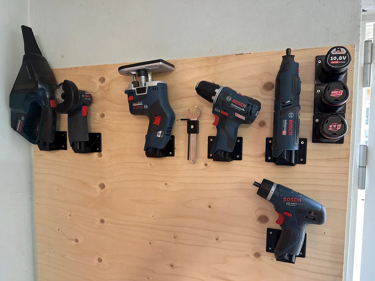 Bosch Professional 12V / 10.8V tool wall holders by Mads Skov