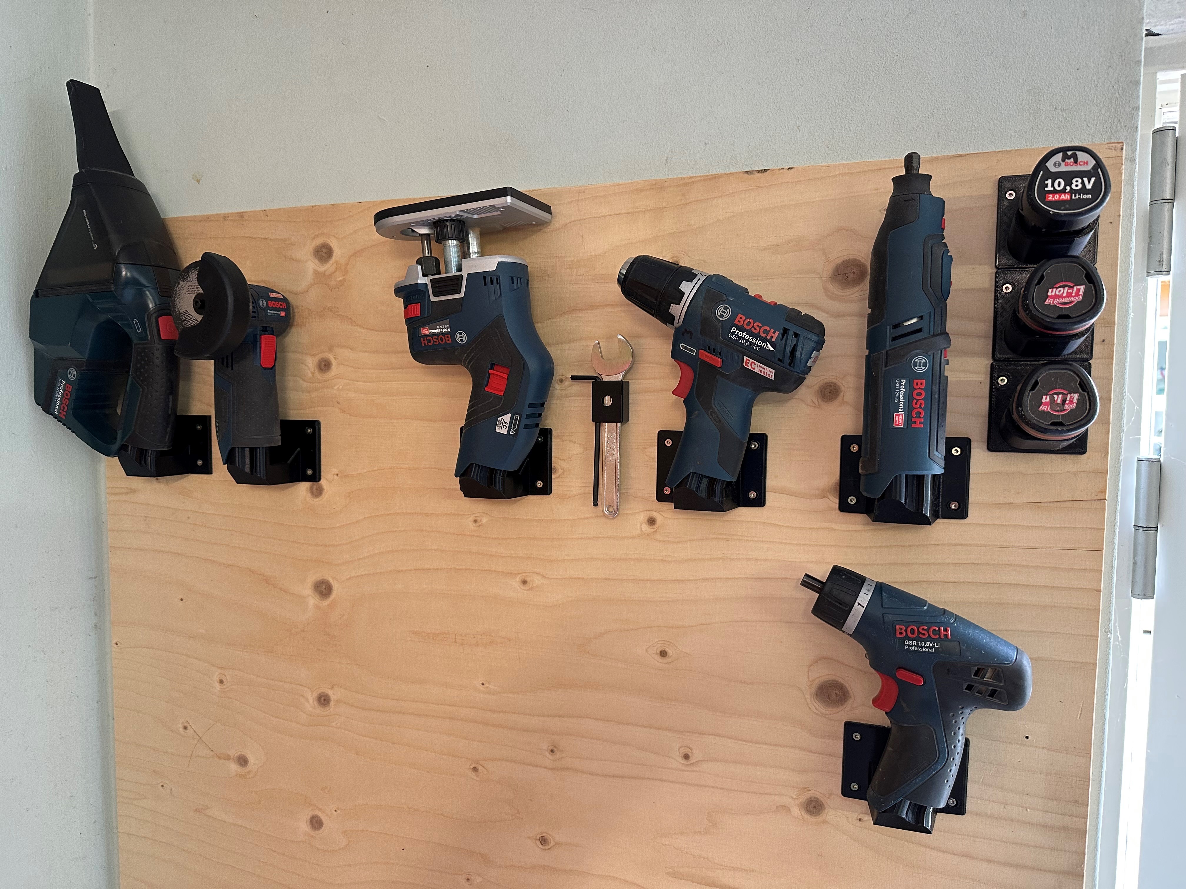 Bosch Professional 12V / 10.8V tool wall holders by Mads Skov, Download  free STL model