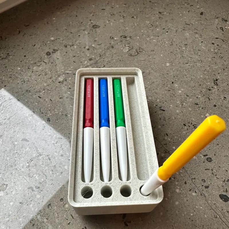 3D Printable Whiteboard Marker Caddy by Clockspring