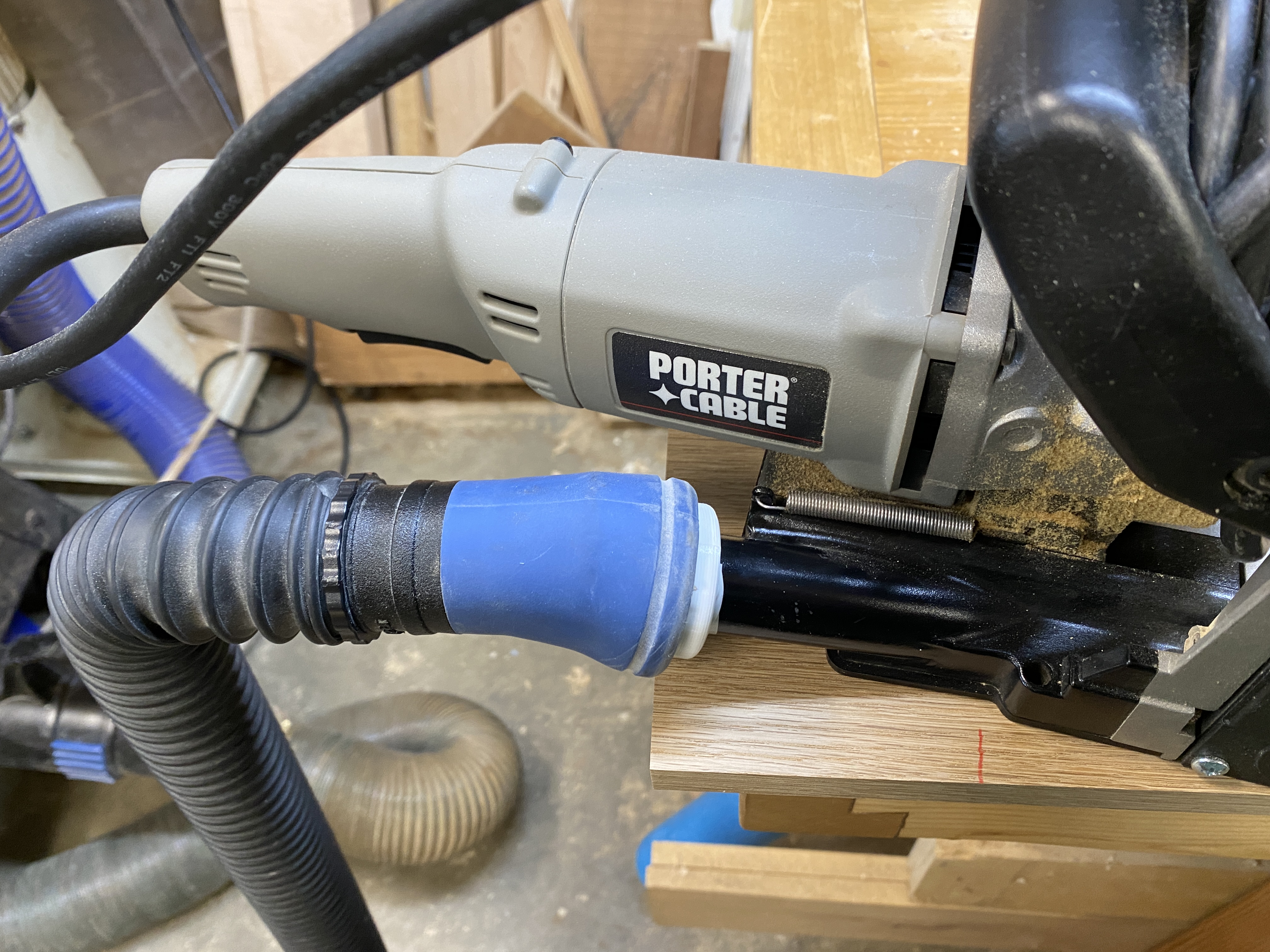 Rockler Flexiport Hose to PorterCable Biscuit Joiner Adapter